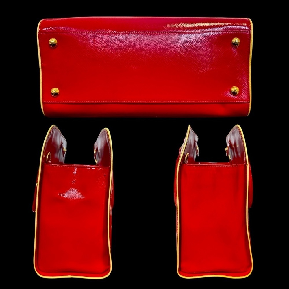 Auth. PRADA 2012 Candy Apple Red Saffiano Leather Tote - Picture 5 of 15